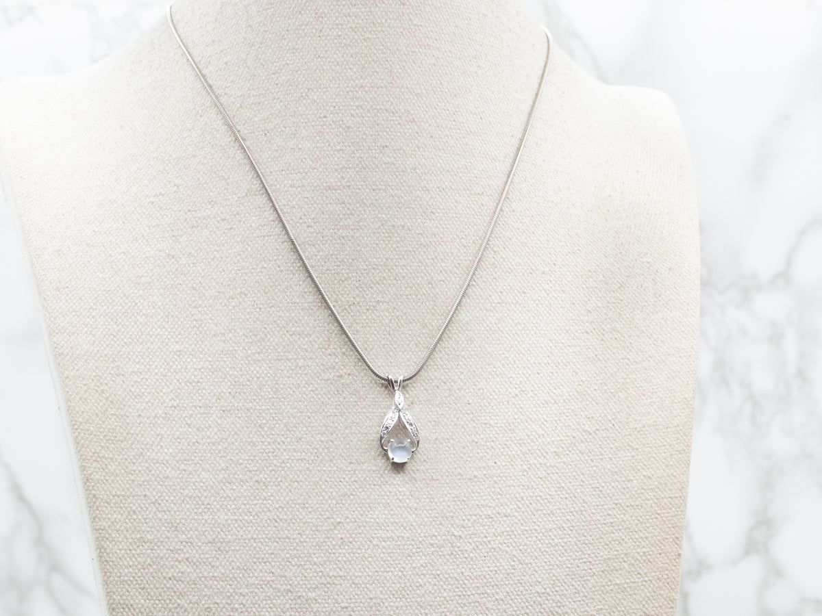 Moonstone and Diamond Pendant