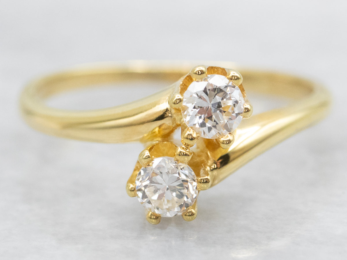 Double Diamond Bypass Ring