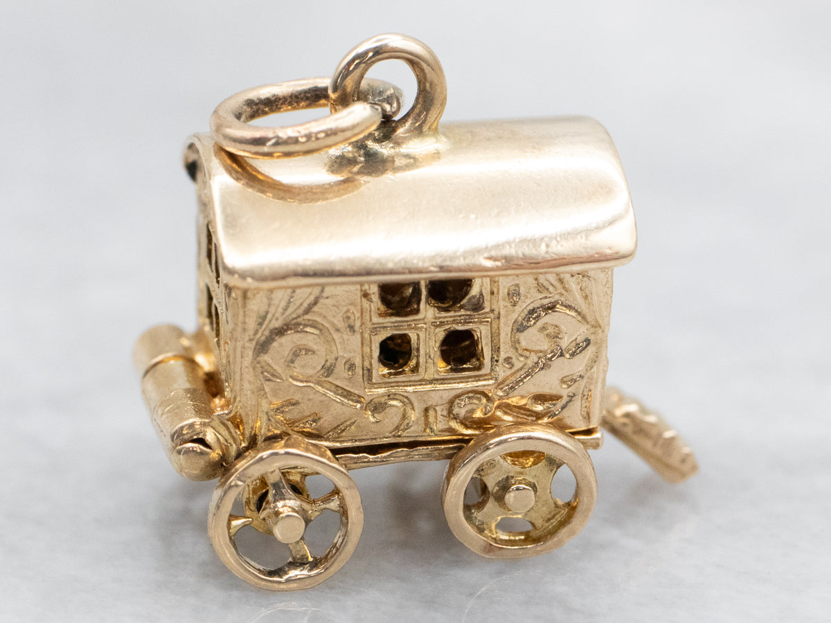 Vintage Gold Fortune Teller Charm