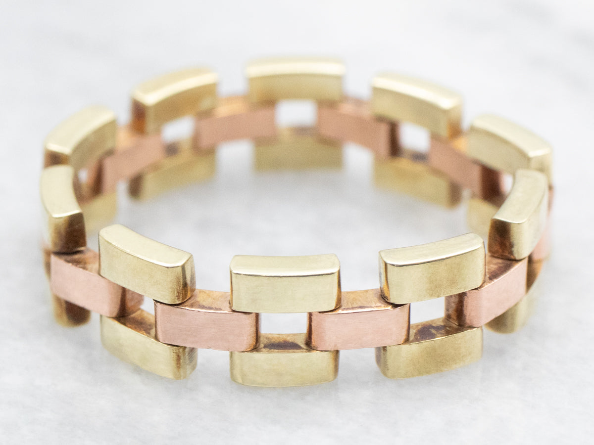 Two Tone Gold Link Band