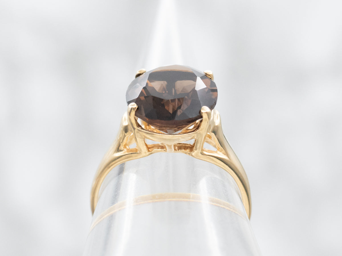 Classic Smoky Quartz Solitaire Ring