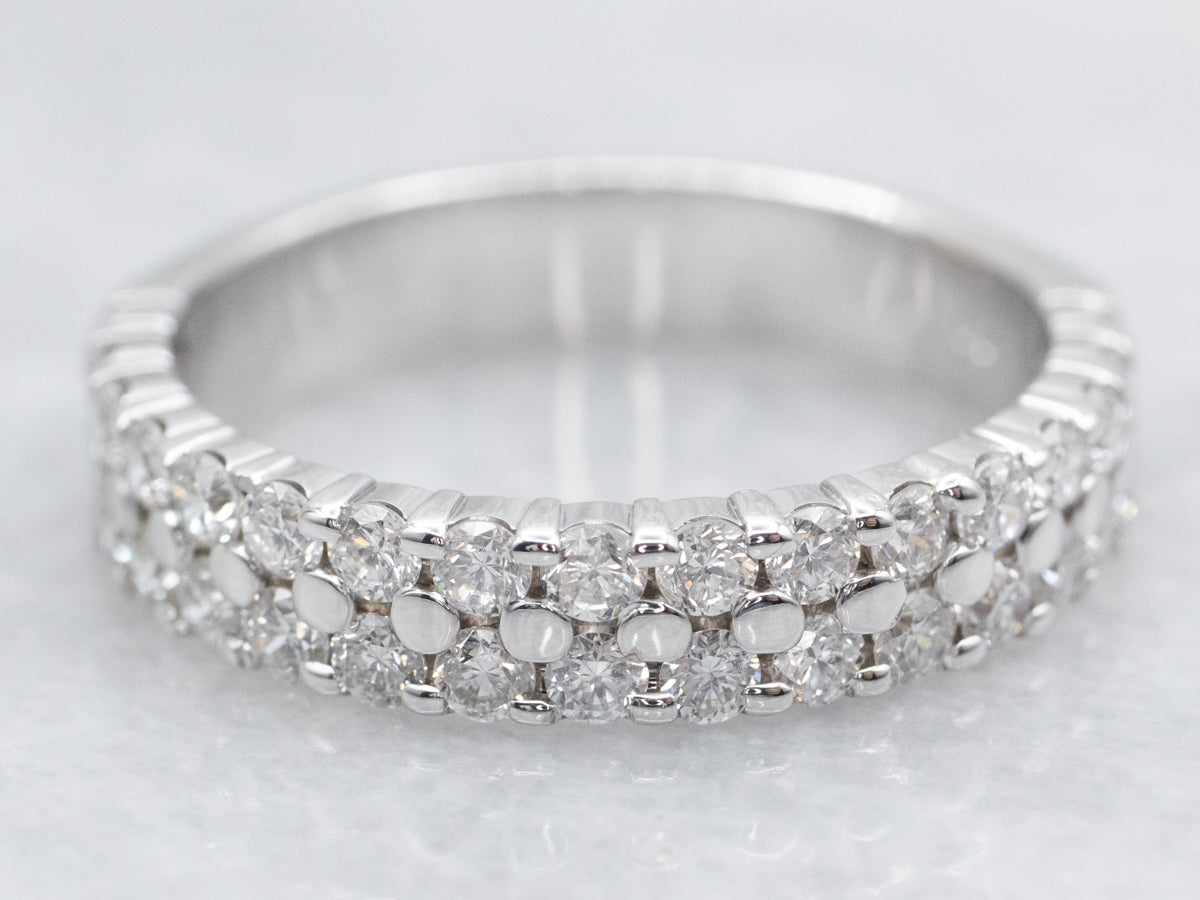 Double Row Diamond Wedding Band