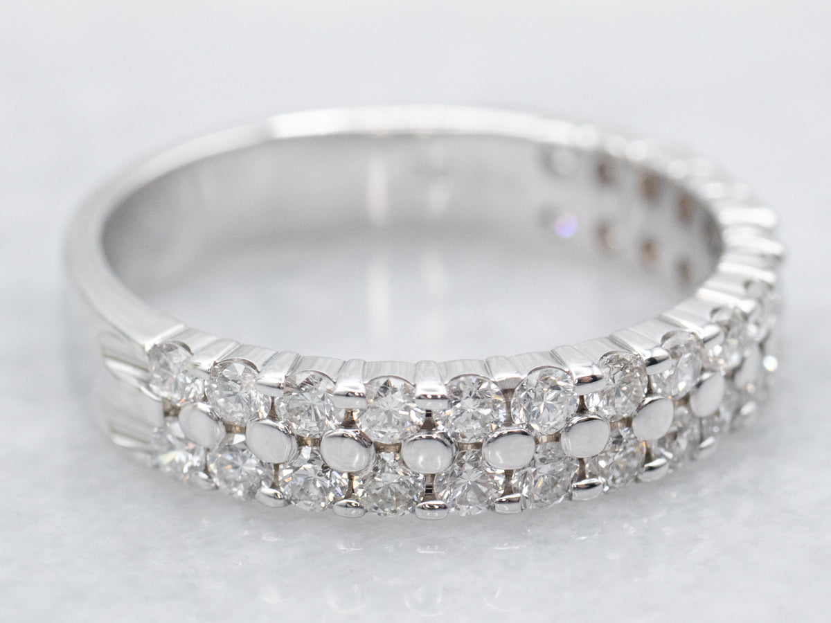 Double Row Diamond Wedding Band