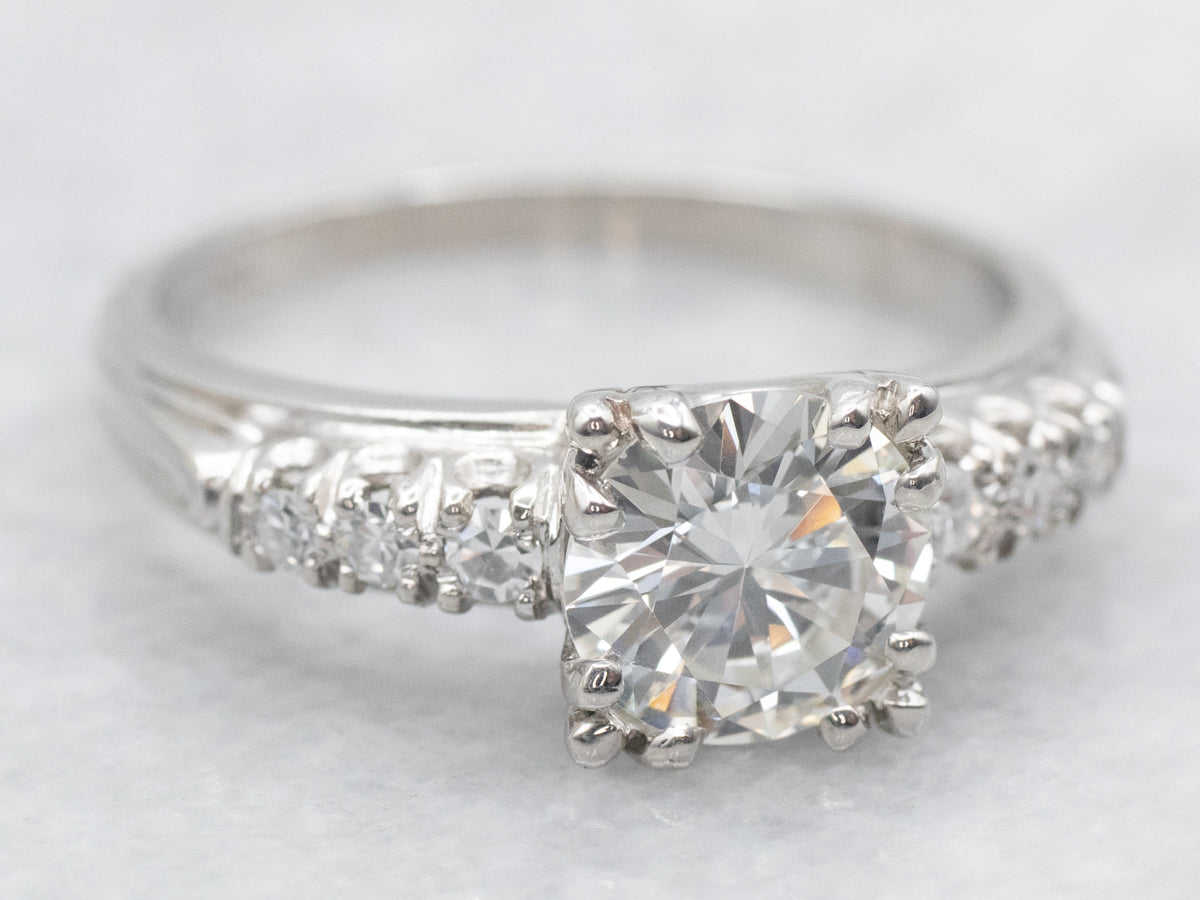 European Cut Diamond Engagement Ring