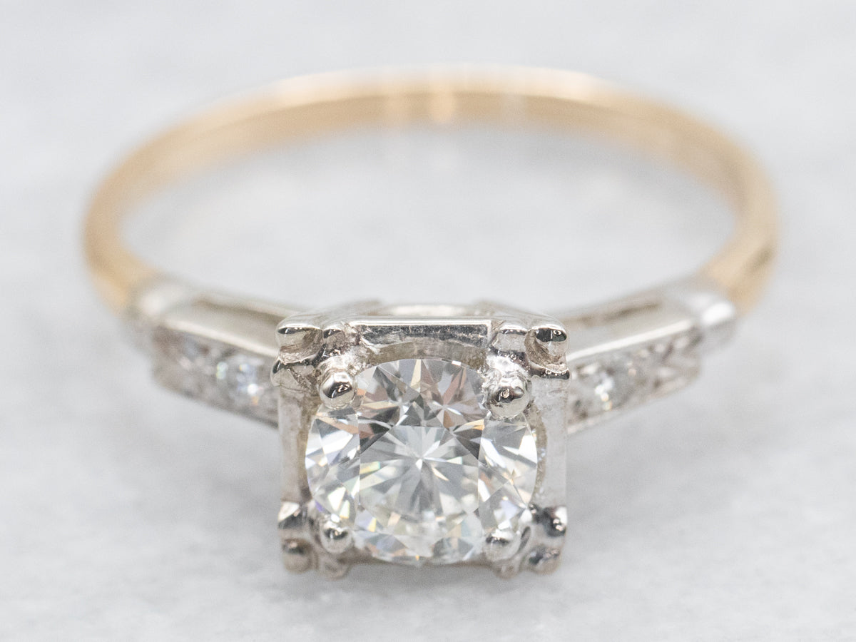 Retro Diamond Engagement Ring