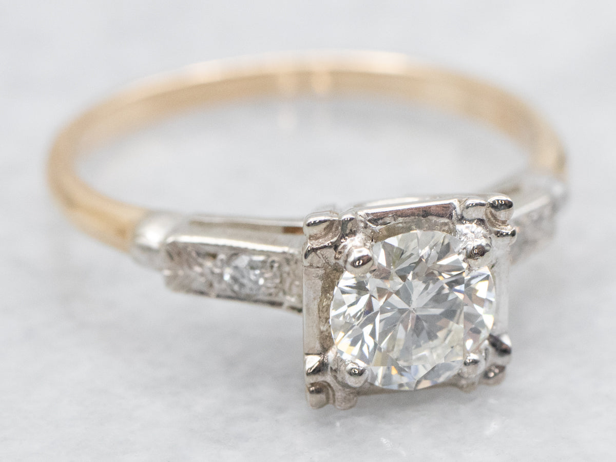 Retro Diamond Engagement Ring