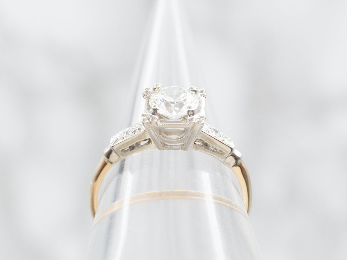 Retro Diamond Engagement Ring