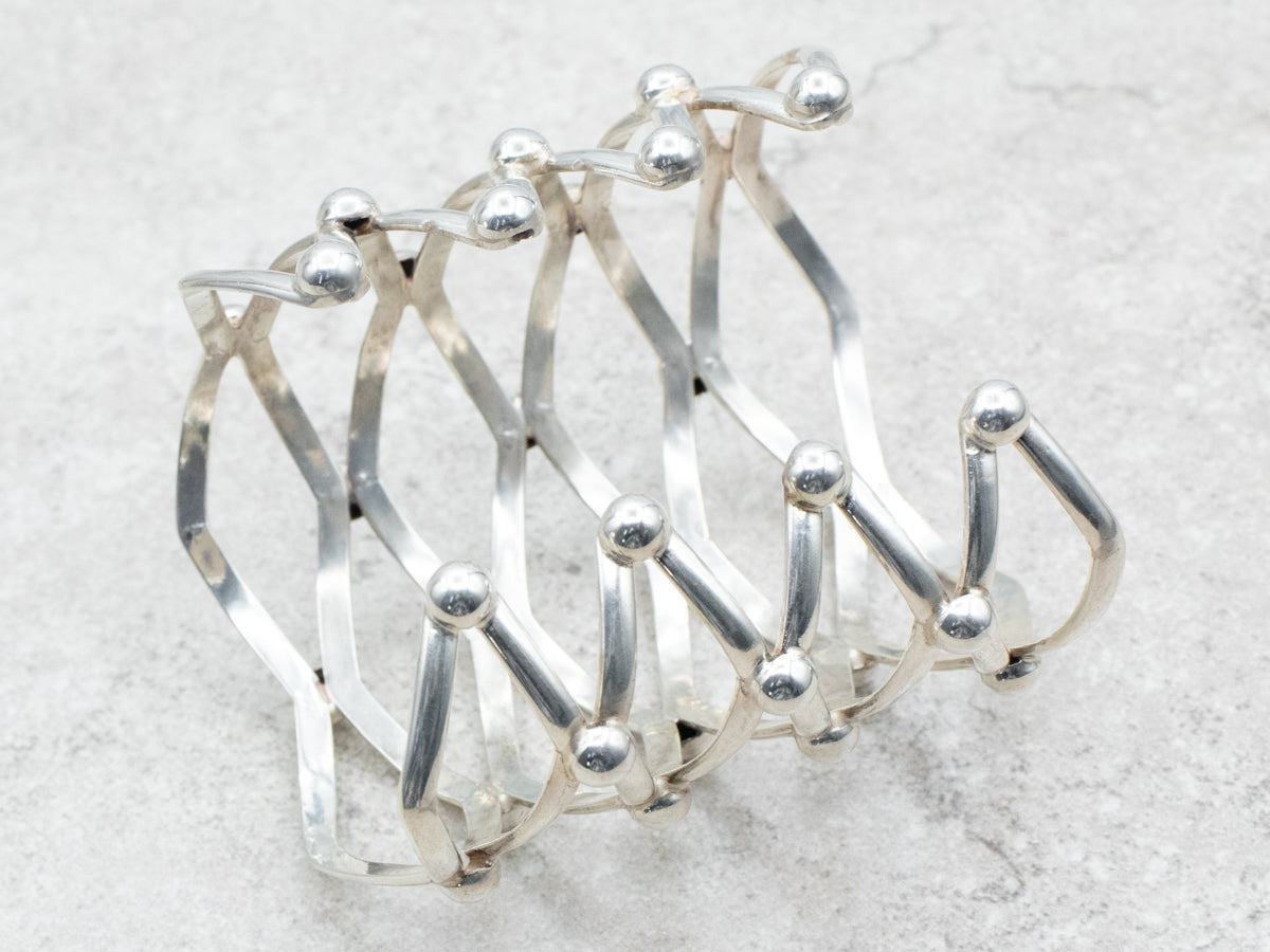 Sterling Silver Super Wide Cutout Cuff Bracelet