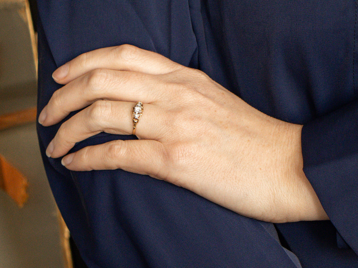 Two Tone Diamond 1940s Engagement Ring