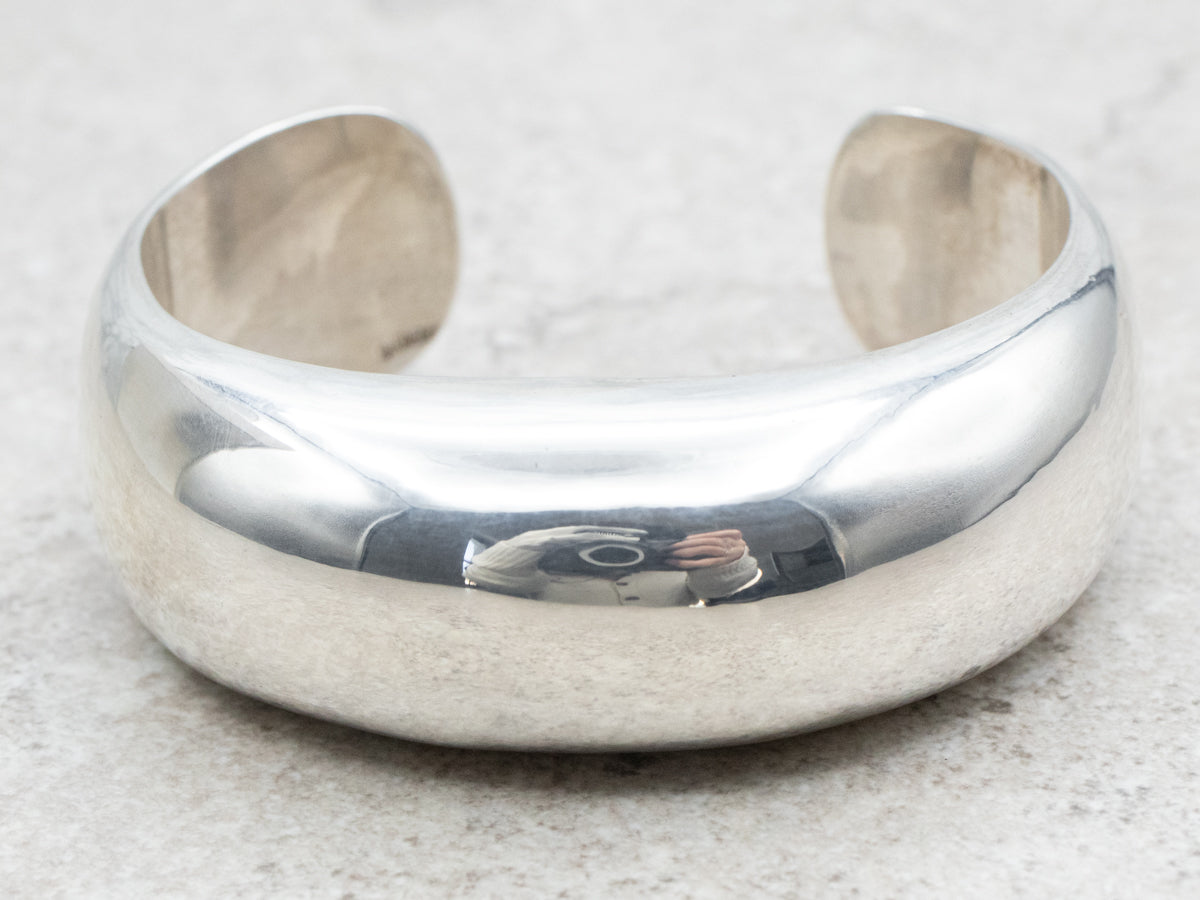 Domed Sterling Silver Cuff Bracelet