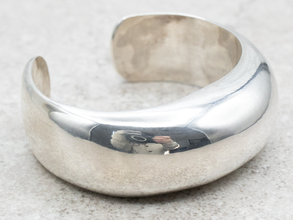 Domed Sterling Silver Cuff Bracelet