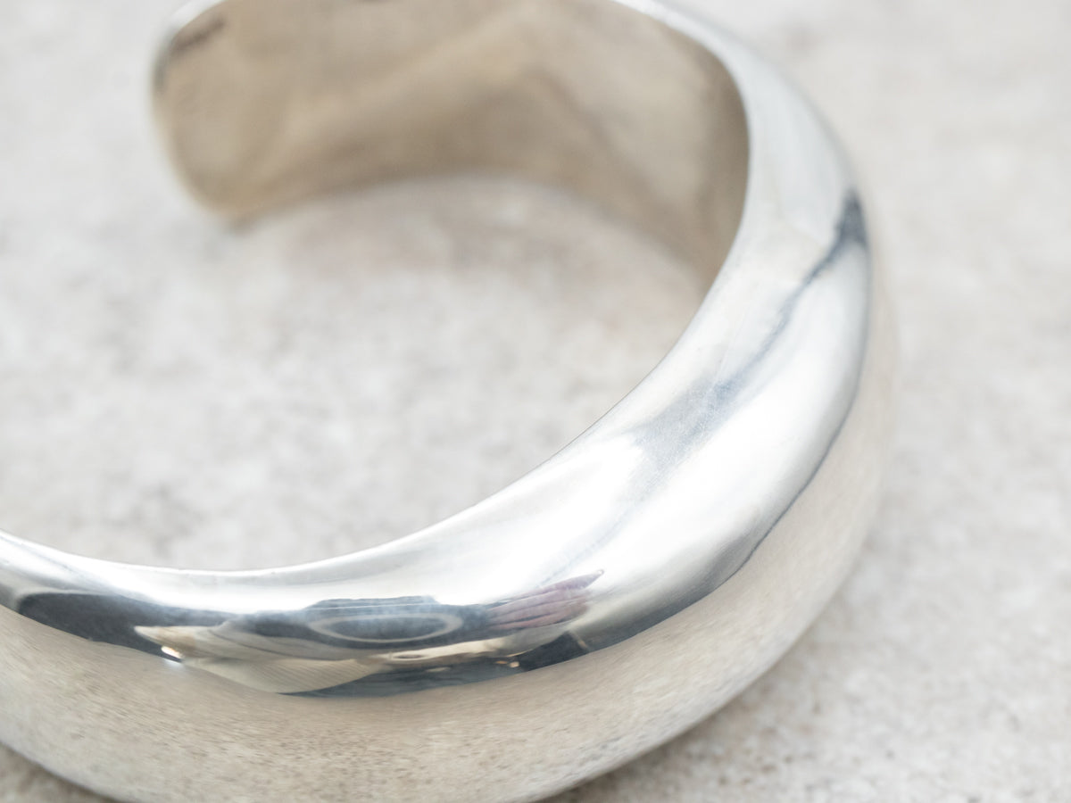 Domed Sterling Silver Cuff Bracelet