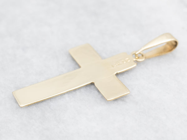 Ornate Gold Letter N Monogrammed Cross Pendant