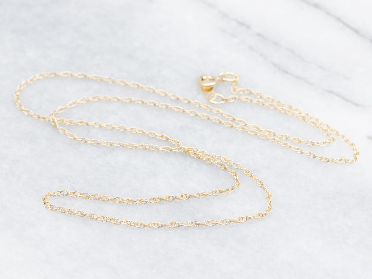 Dainty Gold Rope Chain with Spring Ring Clasp
