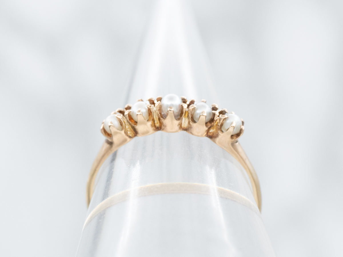 Vintage Gold Seed Pearl Ring