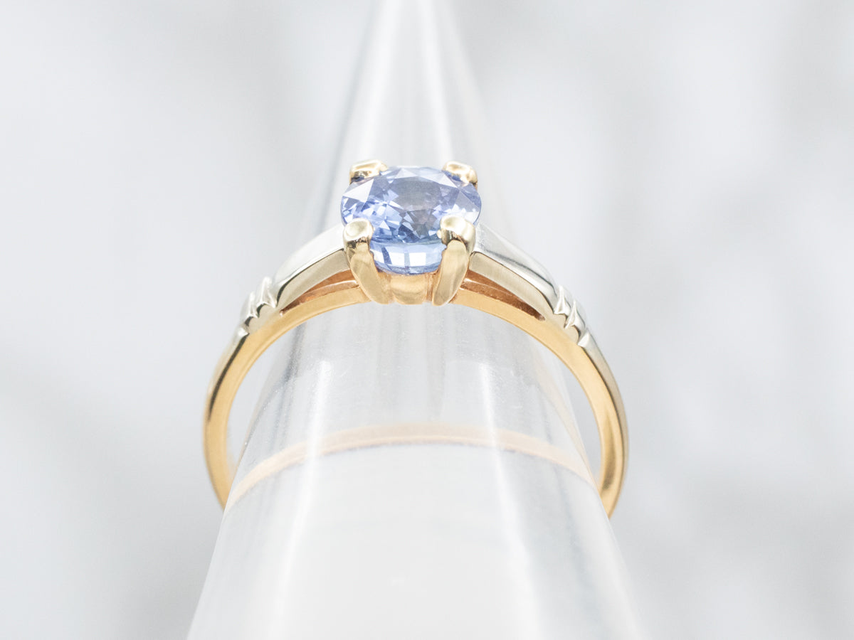 Retro Era Ceylon Sapphire Engagement Ring