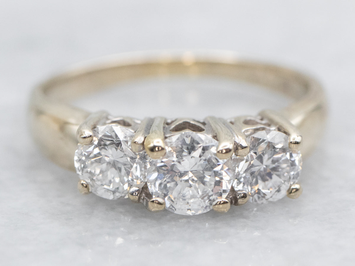 10kt Vintage past present and future Simulated good diamond ring