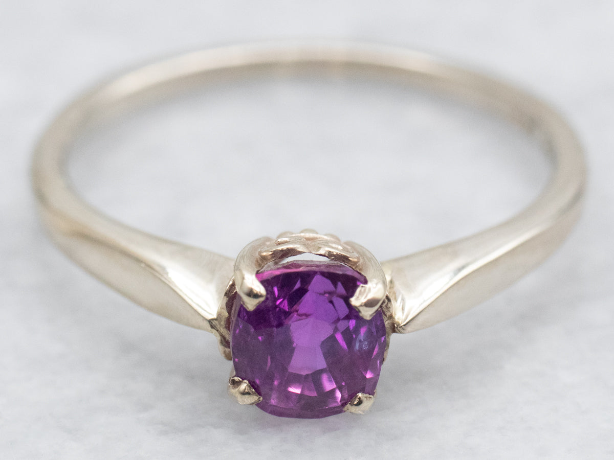 Cherry Pink Sapphire from Ceylon Engagement Ring