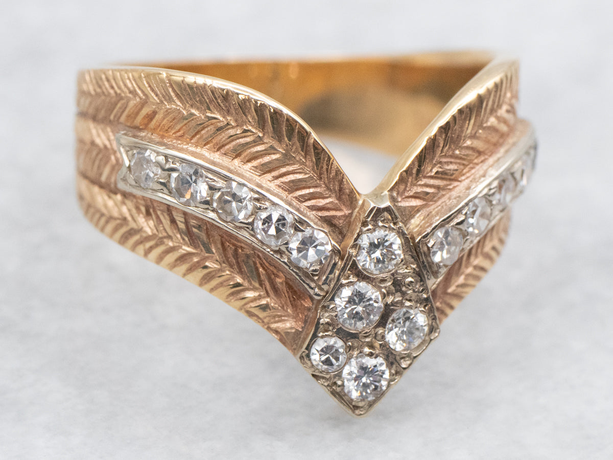 Vintage Etched Diamond Statement Band