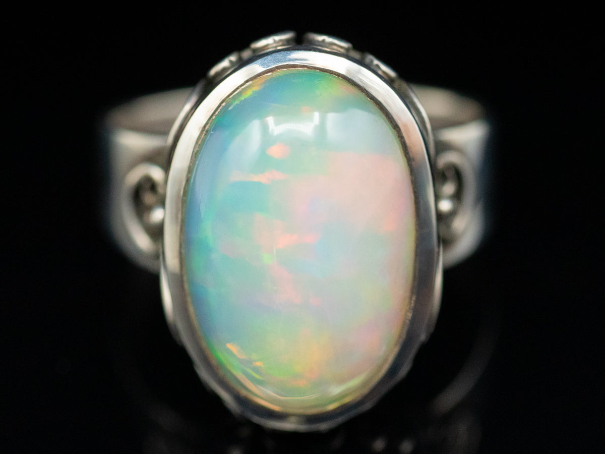 Exceptional Ethiopian Opal and Sterling Silver Ring