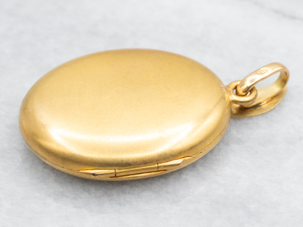 Victorian Bloomed Gold "AR" Monogrammed Locket
