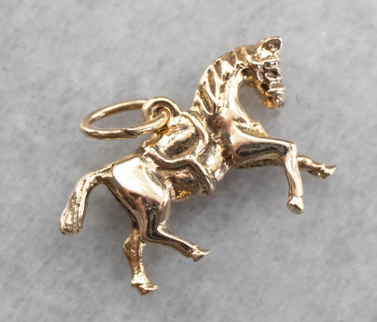 Gold Trotting Horse Charm