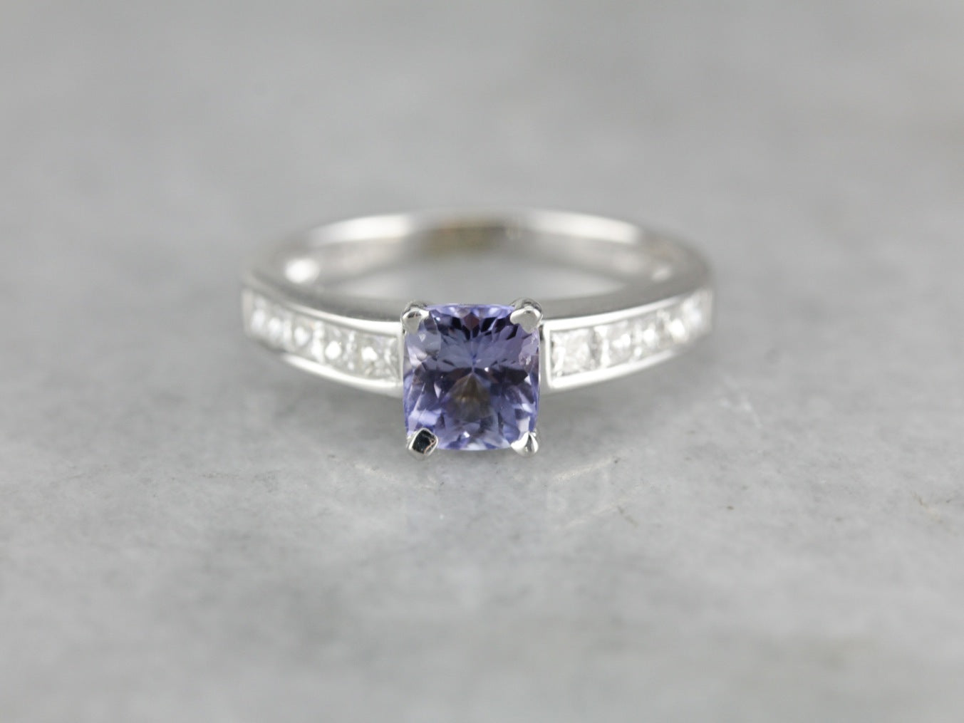 Lilac Sapphire Diamond Engagement Ring