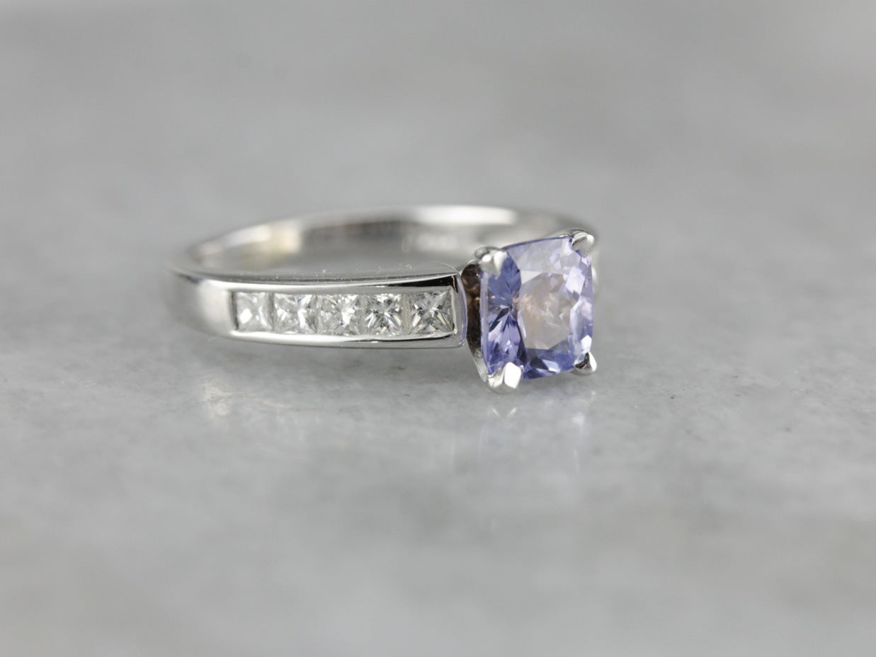 Lilac Sapphire Diamond Engagement Ring