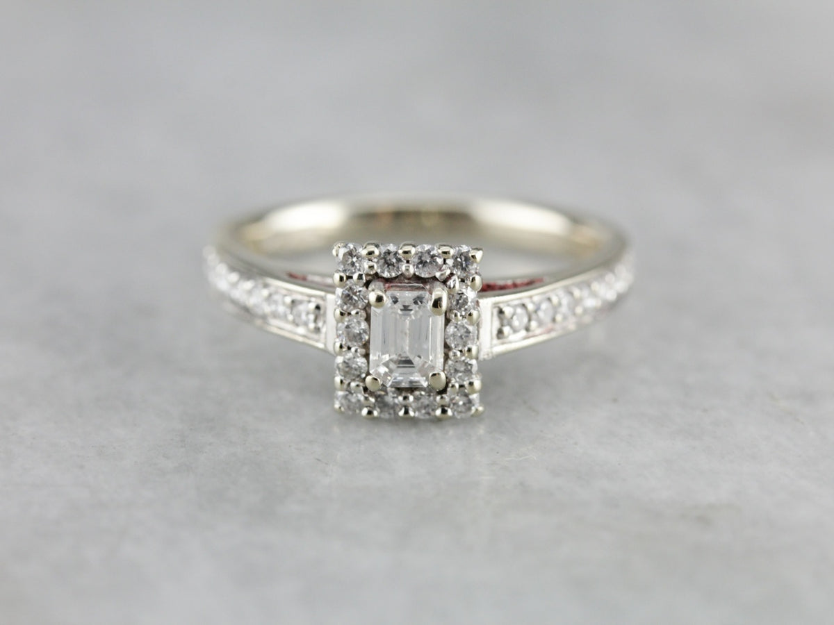 Pave Diamond Encrusted Engagement Ring