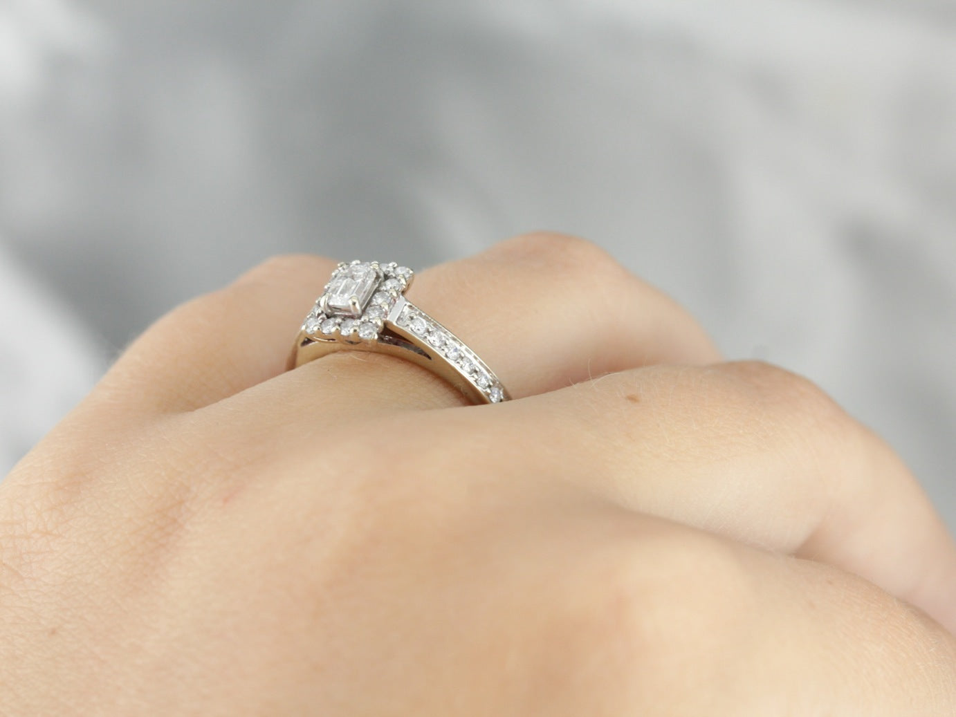 Pave Diamond Encrusted Engagement Ring