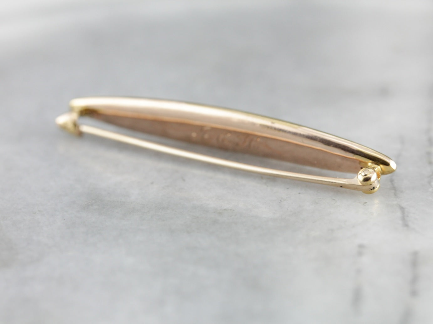 Vintage Rose Gold Marquise Bar Pin