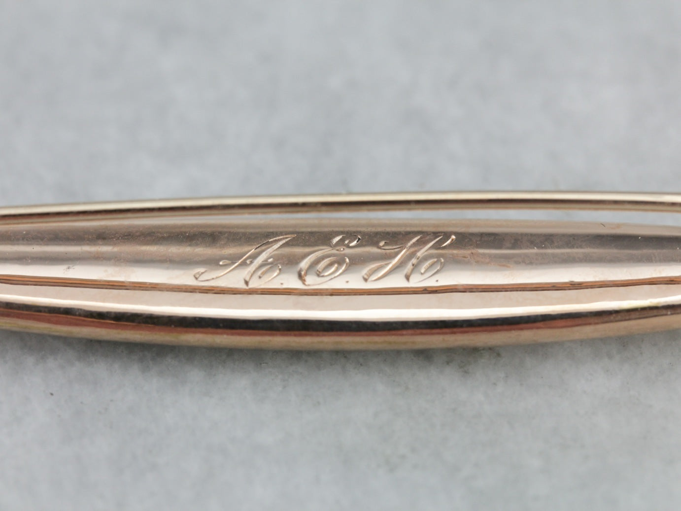 Vintage Rose Gold Marquise Bar Pin