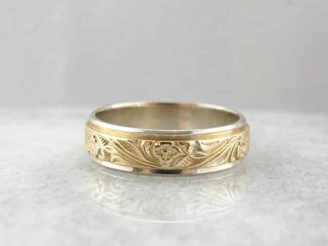 Forget Me Not Floral Wedding Band