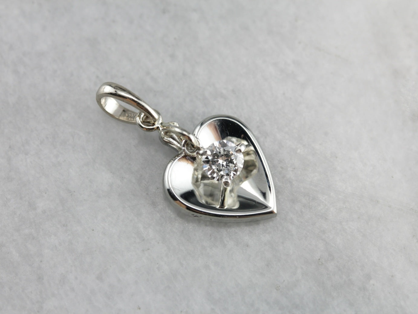 Diamond Heart White Gold Pendant