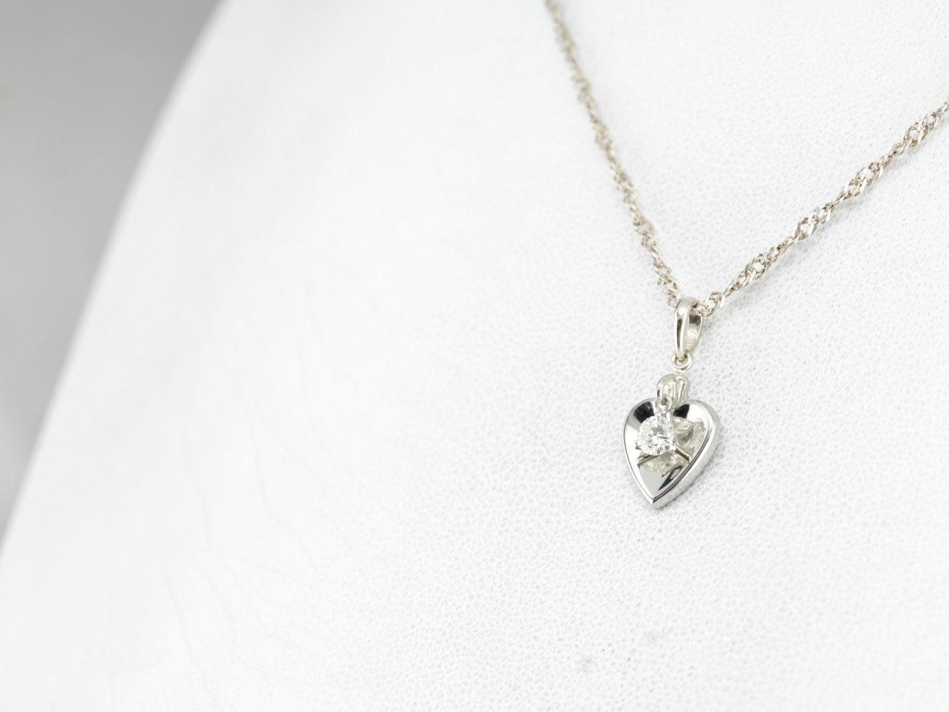 Diamond Heart White Gold Pendant