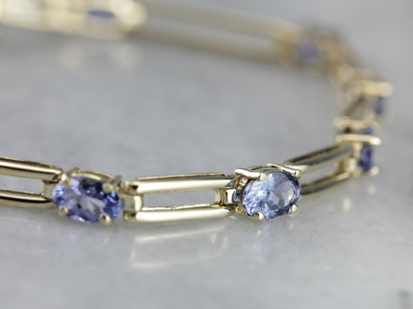 Pretty Tanzanite Link Bracelet