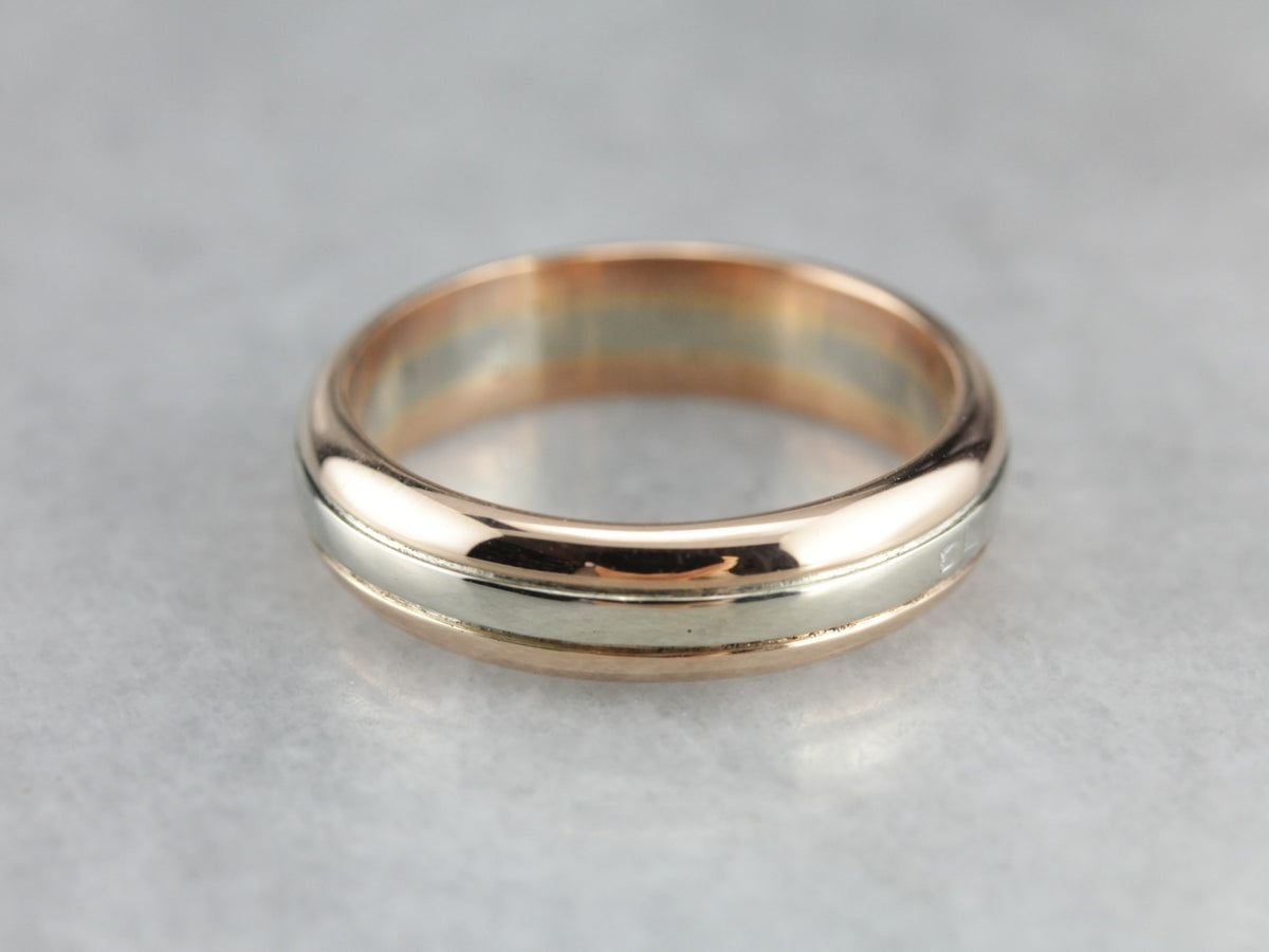 Men&#39;s Fine Gold Two Tone Wedding Band