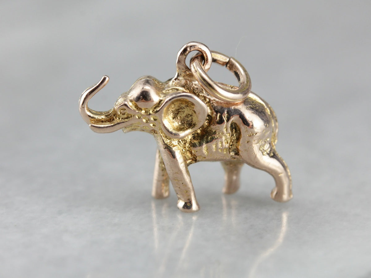 Triumphant Elephant Rose Gold Charm