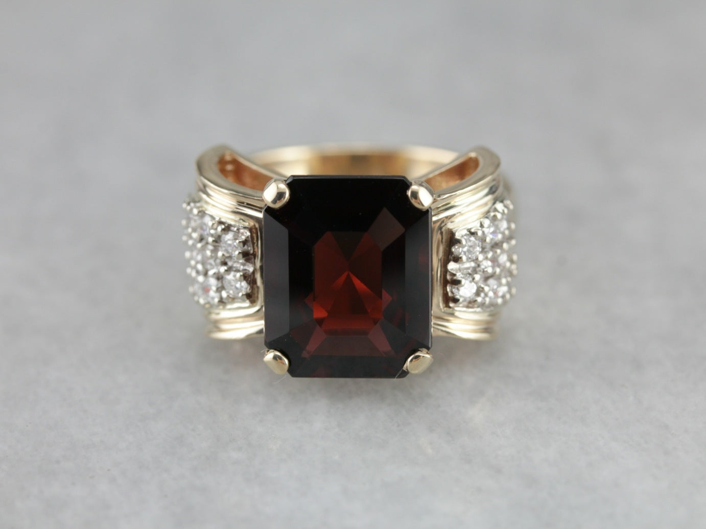 Bold Garnet Diamond Cocktail Ring