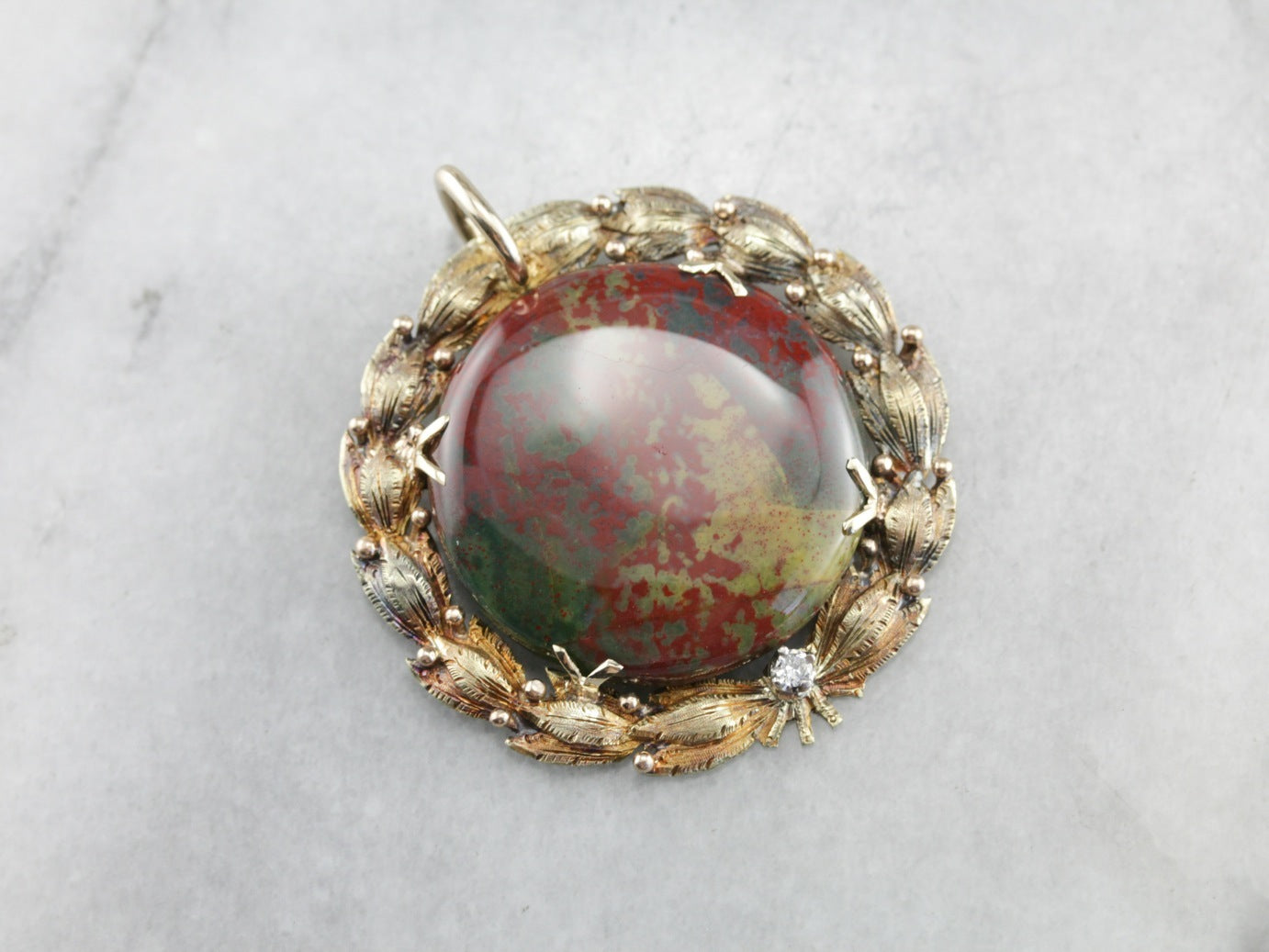 Bloodstone Laurel Wreath Pendant