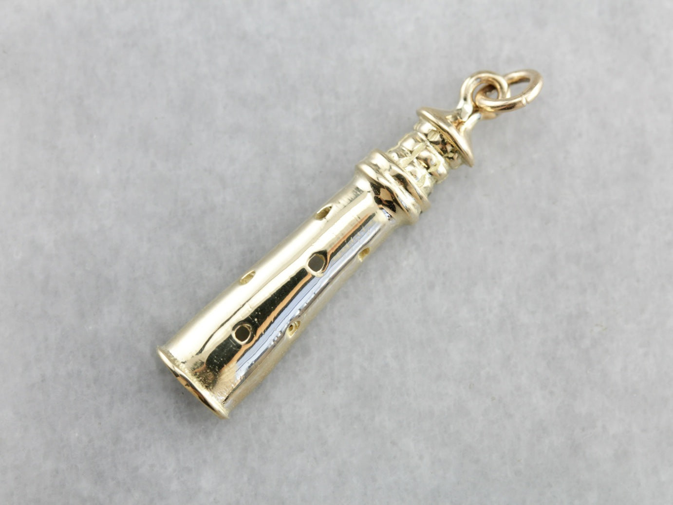 Coastal Lighthouse Gold Charm Pendant