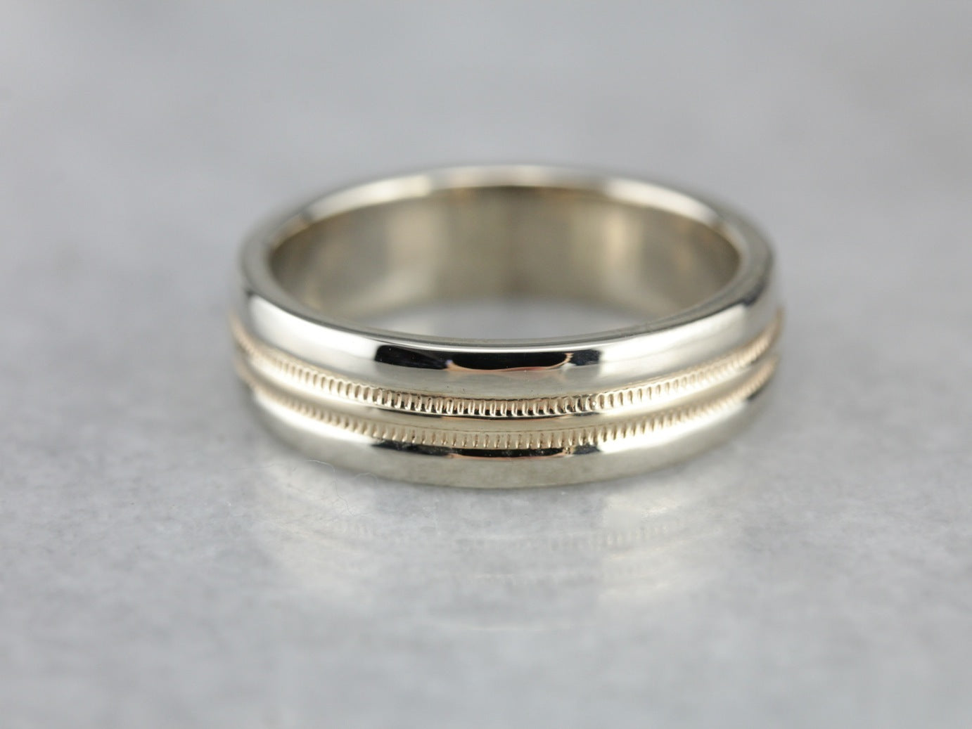 Vintage Two Tone Gold Wedding Band