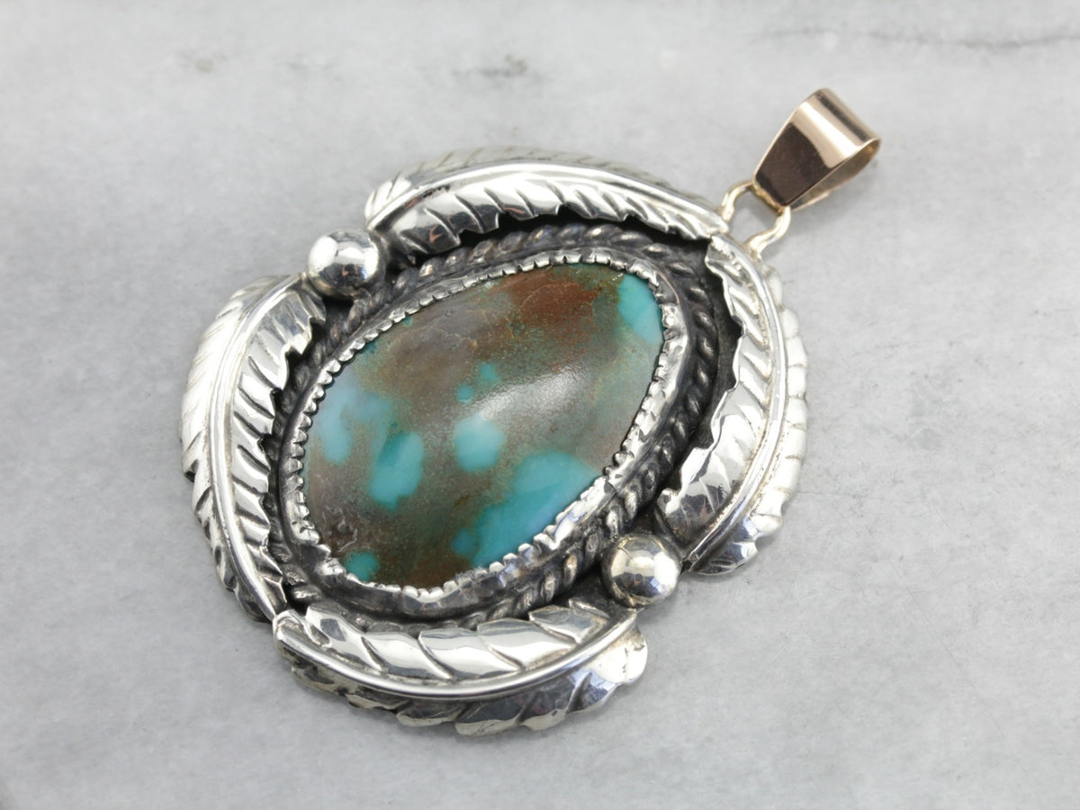 Native American Turquoise Statement Pendant