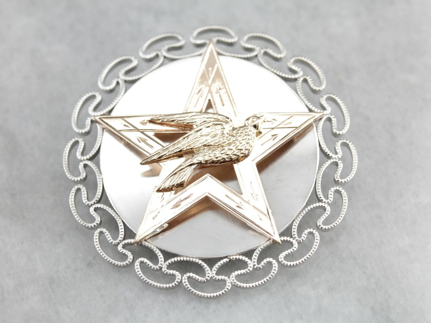 Star Sparrow Mixed Metal Upcycled Brooch