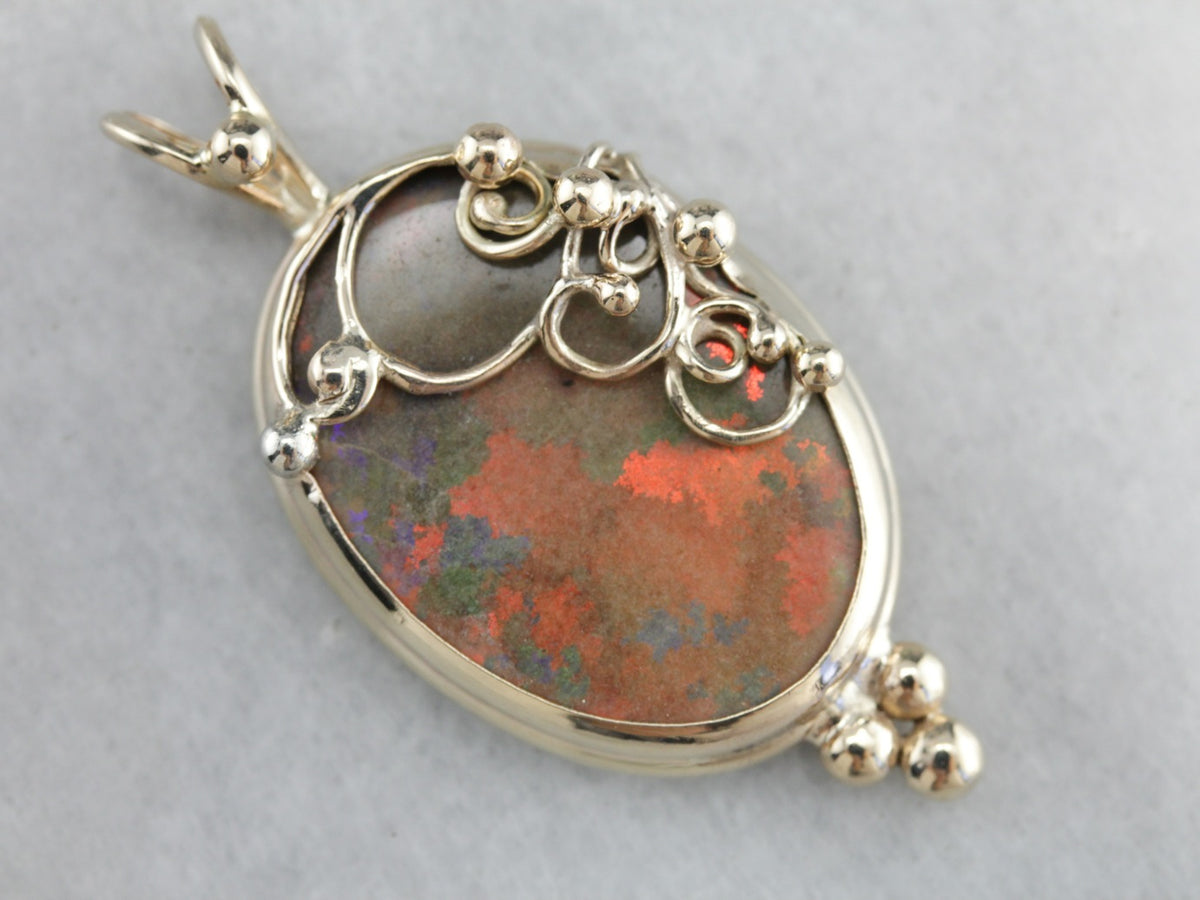 Ornate Sugar Treated Opal Pendant