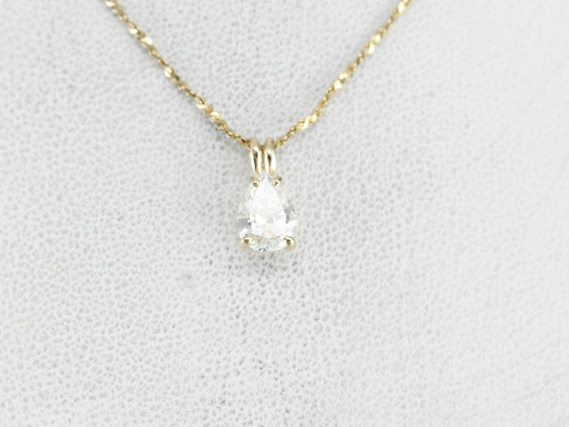 Pear Cut Diamond Drop Pendant