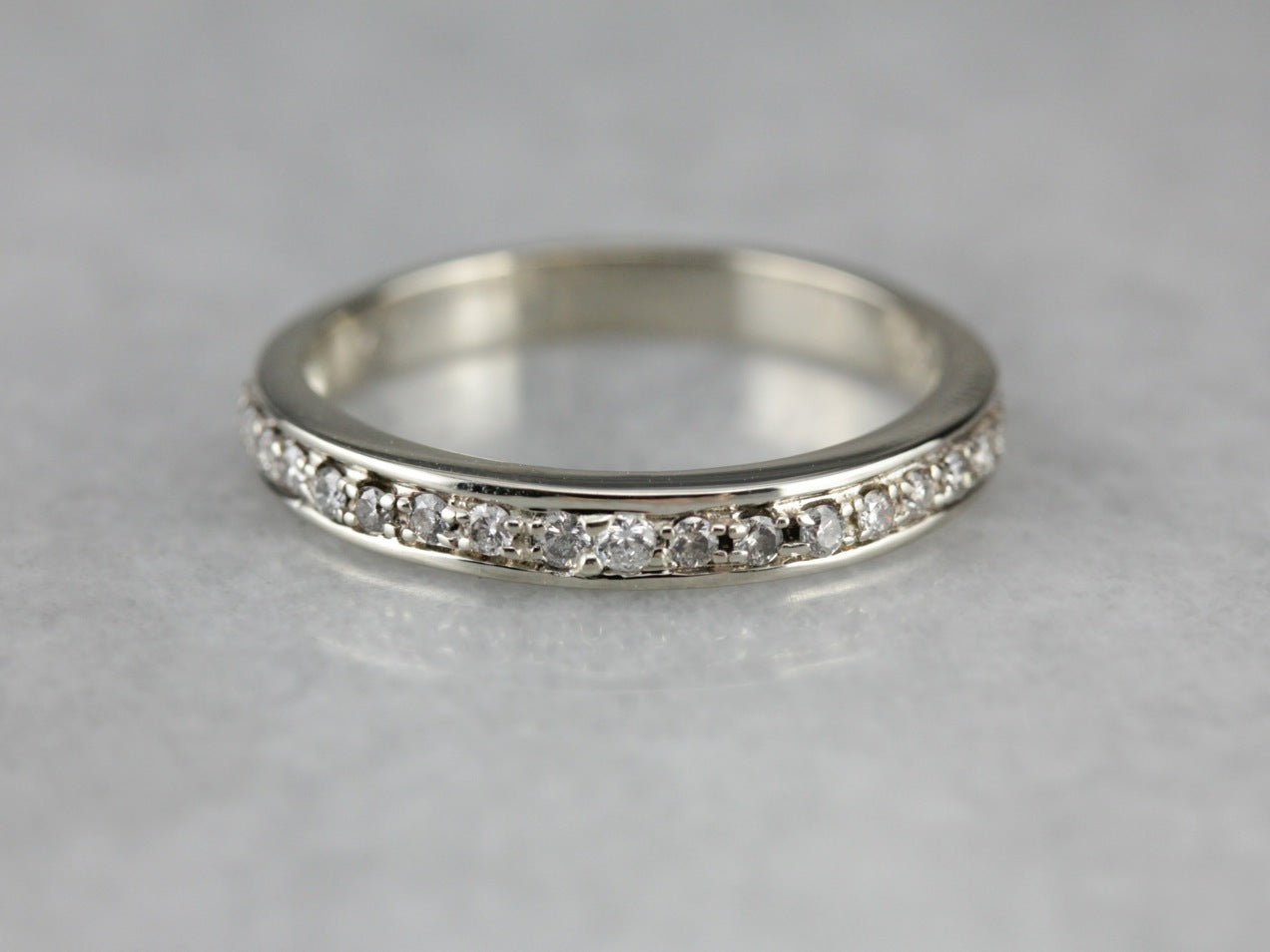 Classic Diamond White Gold Wedding Band