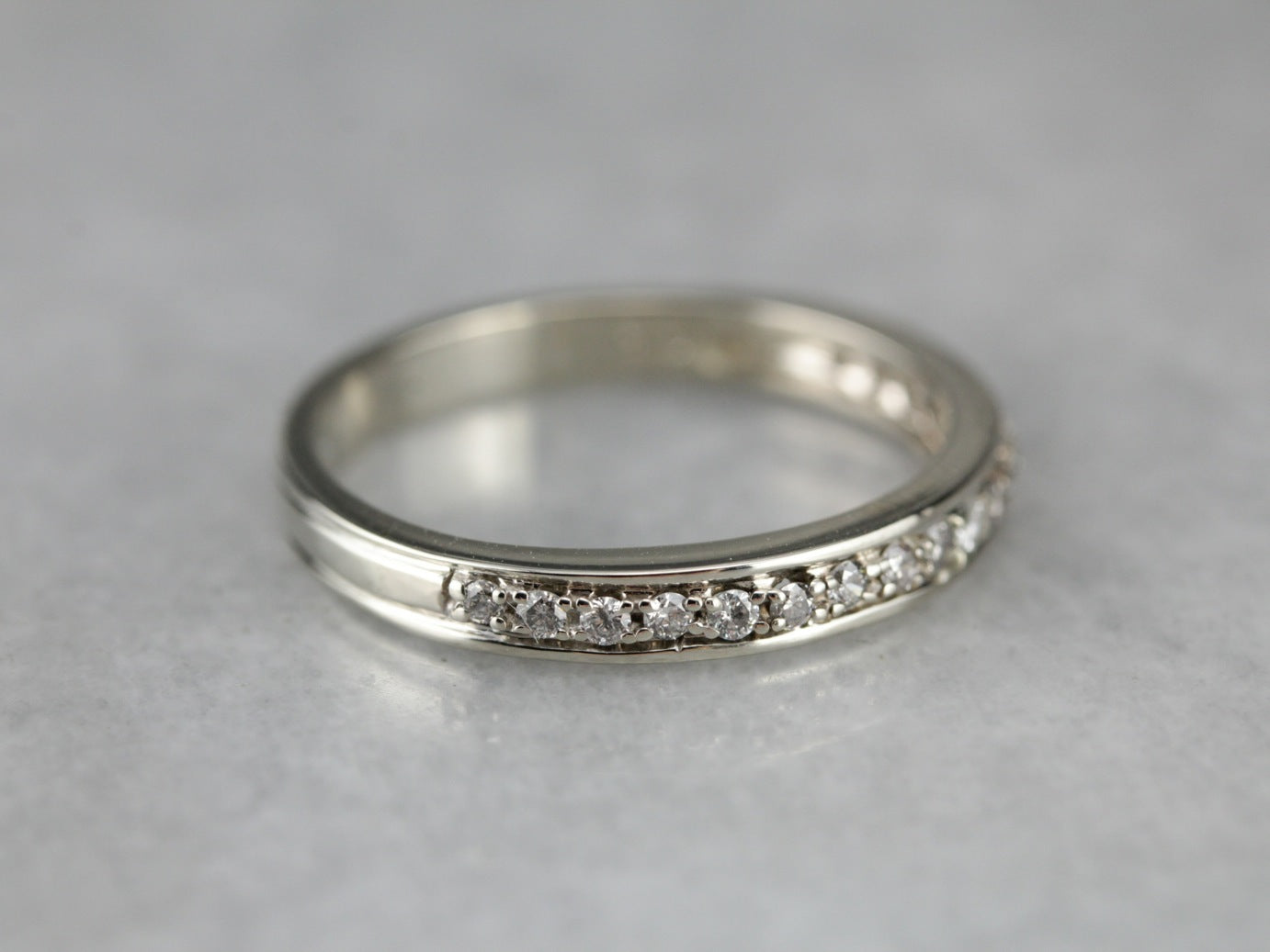 Classic Diamond White Gold Wedding Band