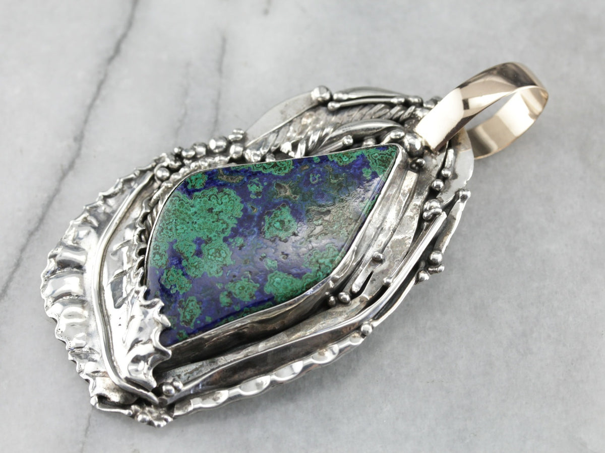 Oversized Azurite Statement Pendant