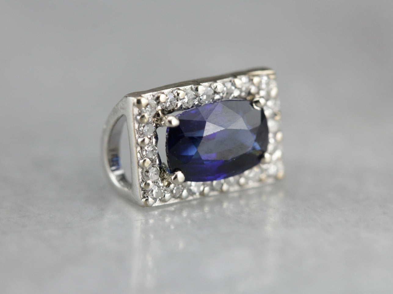 Sleek Sapphire Slide Pendant